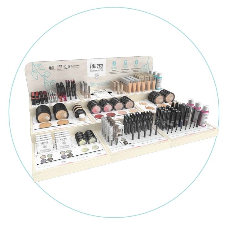 Nuevo maquillaje lavera display modular